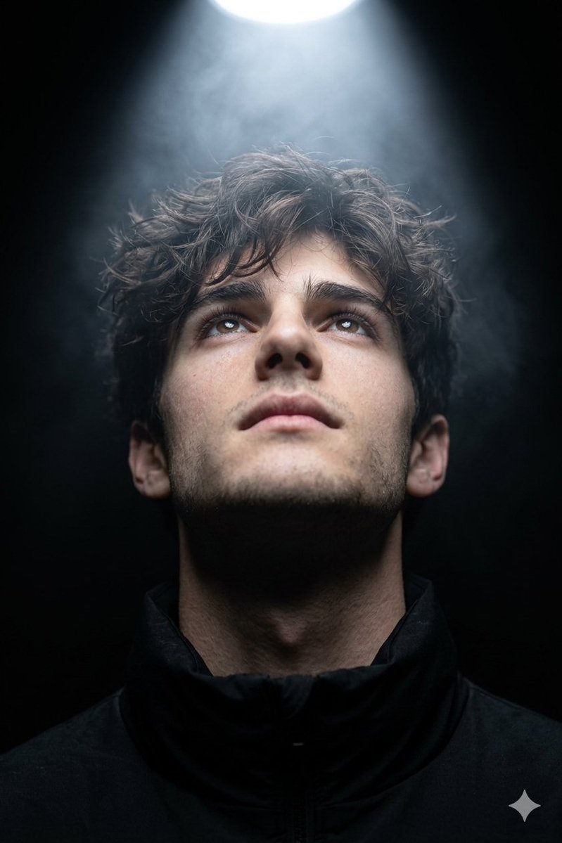 AI image generator prompt example: A hyper-realistic cinematic close-up portrait (use uploaded  output
