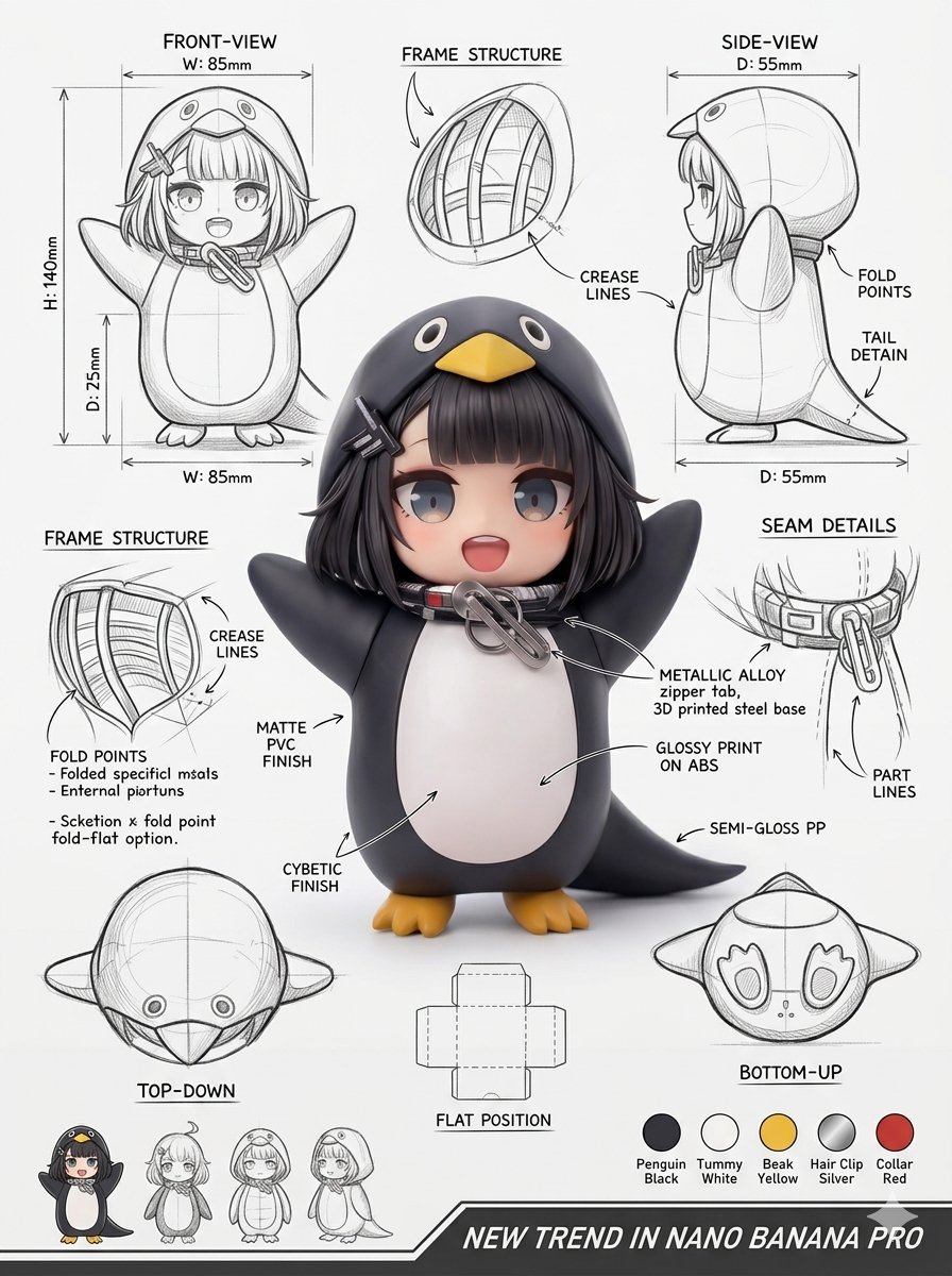 AI image generator prompt example: Using the attached image, create an illustration sheet of pr output