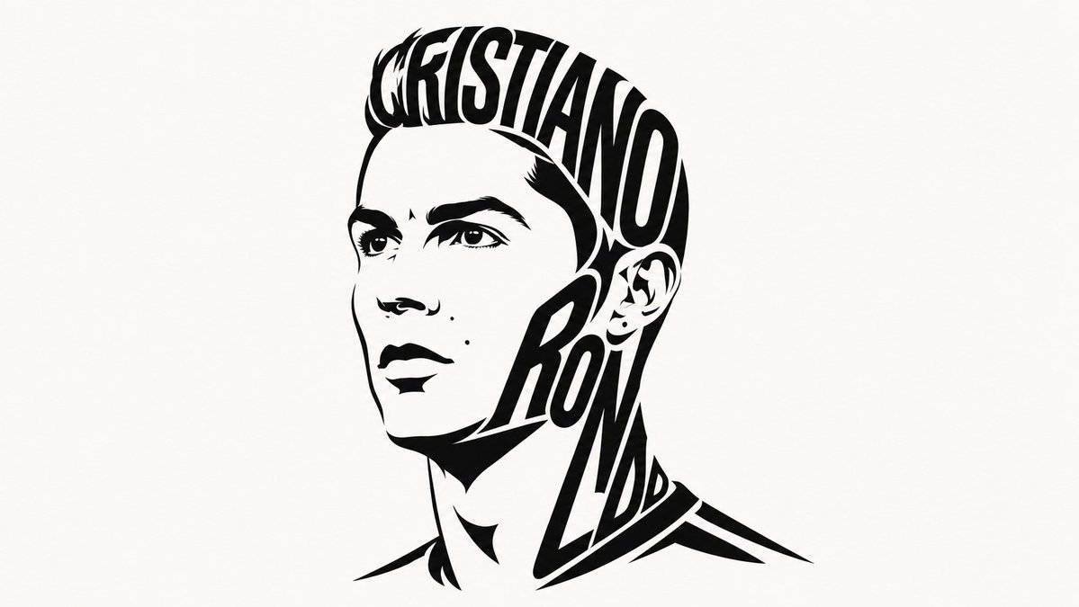 AI image generator prompt example: “Design a minimalist portrait where the celebrity name ‘PERS output