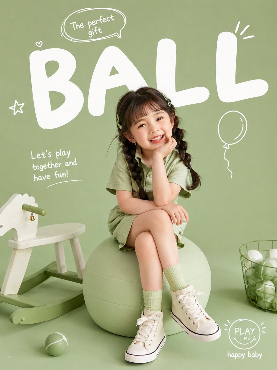 AI image generator prompt example: Create a premium editorial poster for a “Playful Kids Fashio output