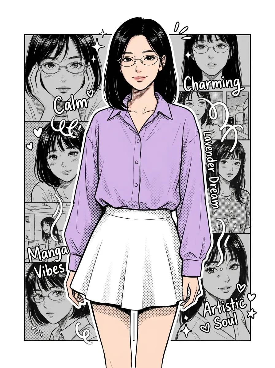 AI image generator prompt example: Semi-realistic anime style young Korean woman, sleek black c output