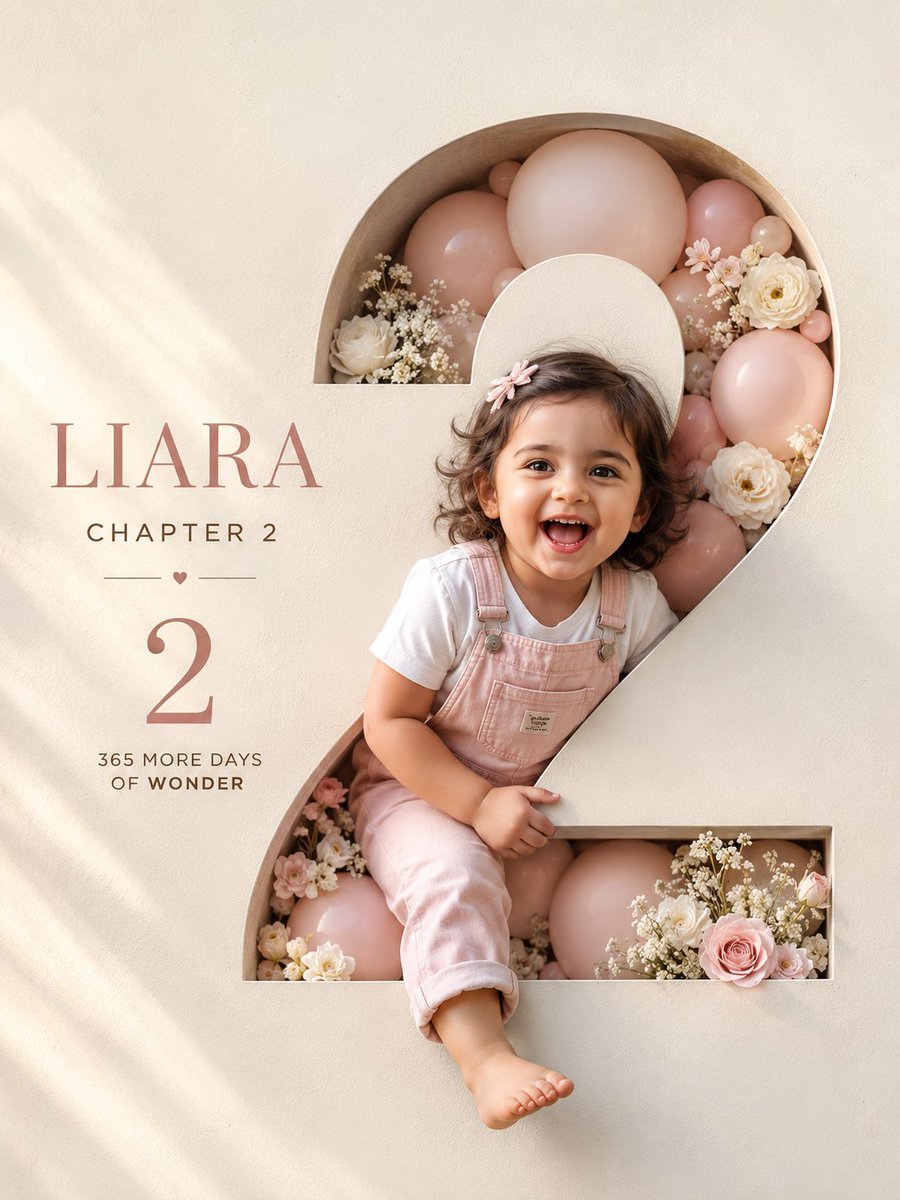 AI image generator prompt example: Professional luxury birthday poster, 3:4 portrait compositio output